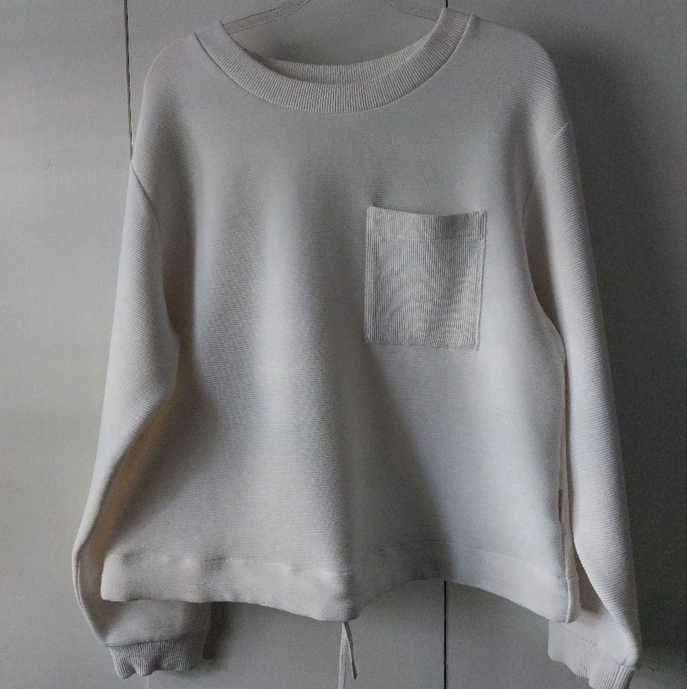 Varley White Ribbed Sweatshirt - Picture 1 of 3